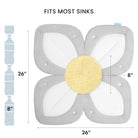 Measurement chart of a butterfly-shaped kitchen tool with dimensions labeled.