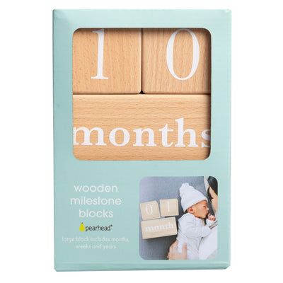 Natural Wooden Milestone Blocks Photo Prop by Pearhead