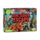 Box of 'Dinosaur Escape' game with colorful dinosaurs on a white background