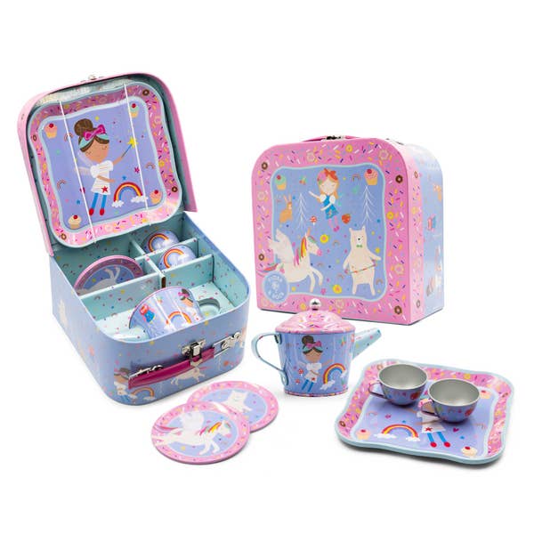 Rainbow Fairy 7 Piece Tin Tea Set by Floss & Rock
