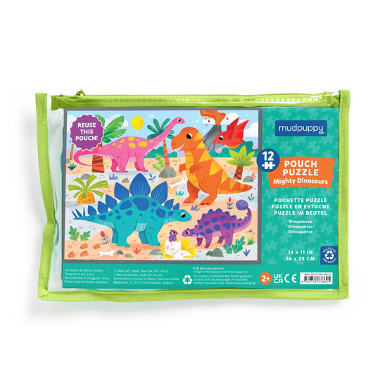Mighty Dinosaurs 12-Piece Pouch Puzzle by Mudpuppy