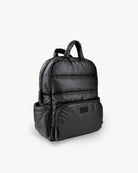 Black backpack on a white background