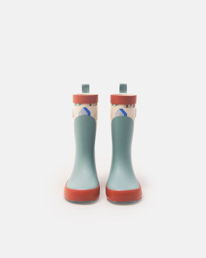Rain Boots - Rainy Houses Teal by 7AM Enfant