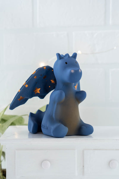 Midnight Dragon Natural Rubber Rattle W/Crinkle Wings  by Tikiri Toys