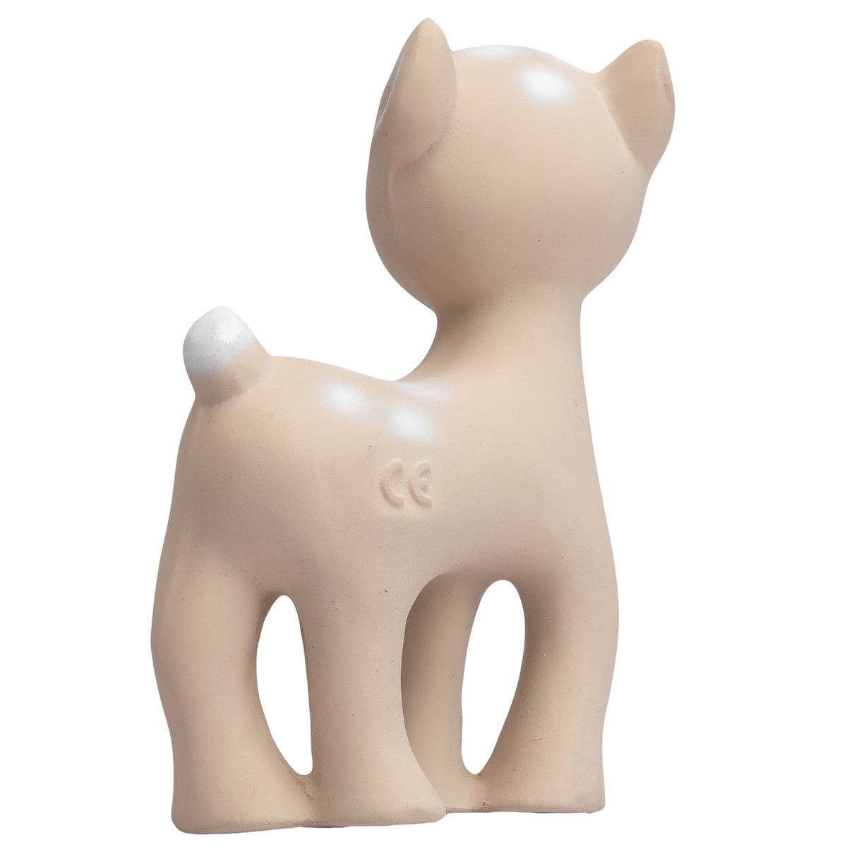 Beige cat-shaped ceramic product on a white background
