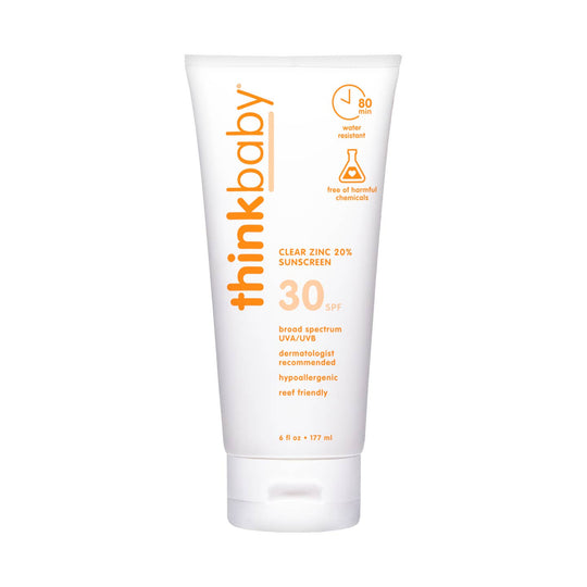 Thinkbaby Clear Zinc Sunscreen SPF 30 - Family Size 6 oz