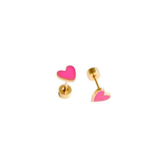 Neon Heart Earrings by Pip Pop Post