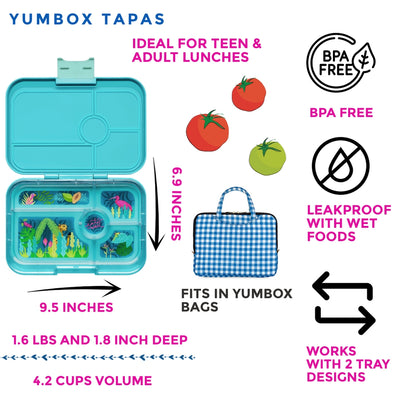 Yumbox Tapas Bento Lunch Box - 5 Compartment - Antibes Blue