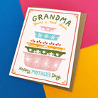Colorful Mother's Day card for Grandma on a multicolored background