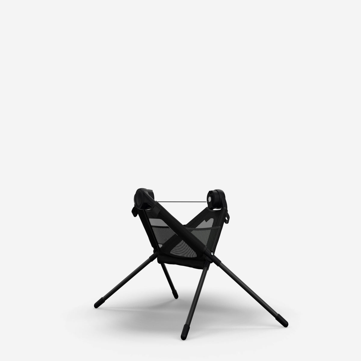 Black camping chair on a white background