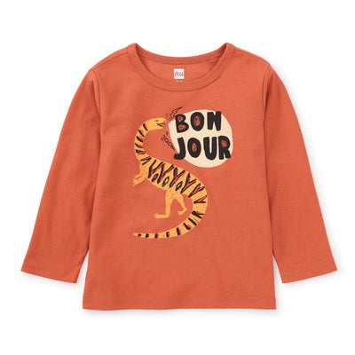 Bonjour Dino Baby Graphic Tee - Copper by Tea Collection