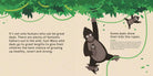 Illustration of a gorilla holding a baby gorilla with text about wild fathers and healthy upbringing.