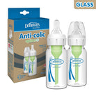 Dr. Brown's glass baby bottles with packaging on a white background