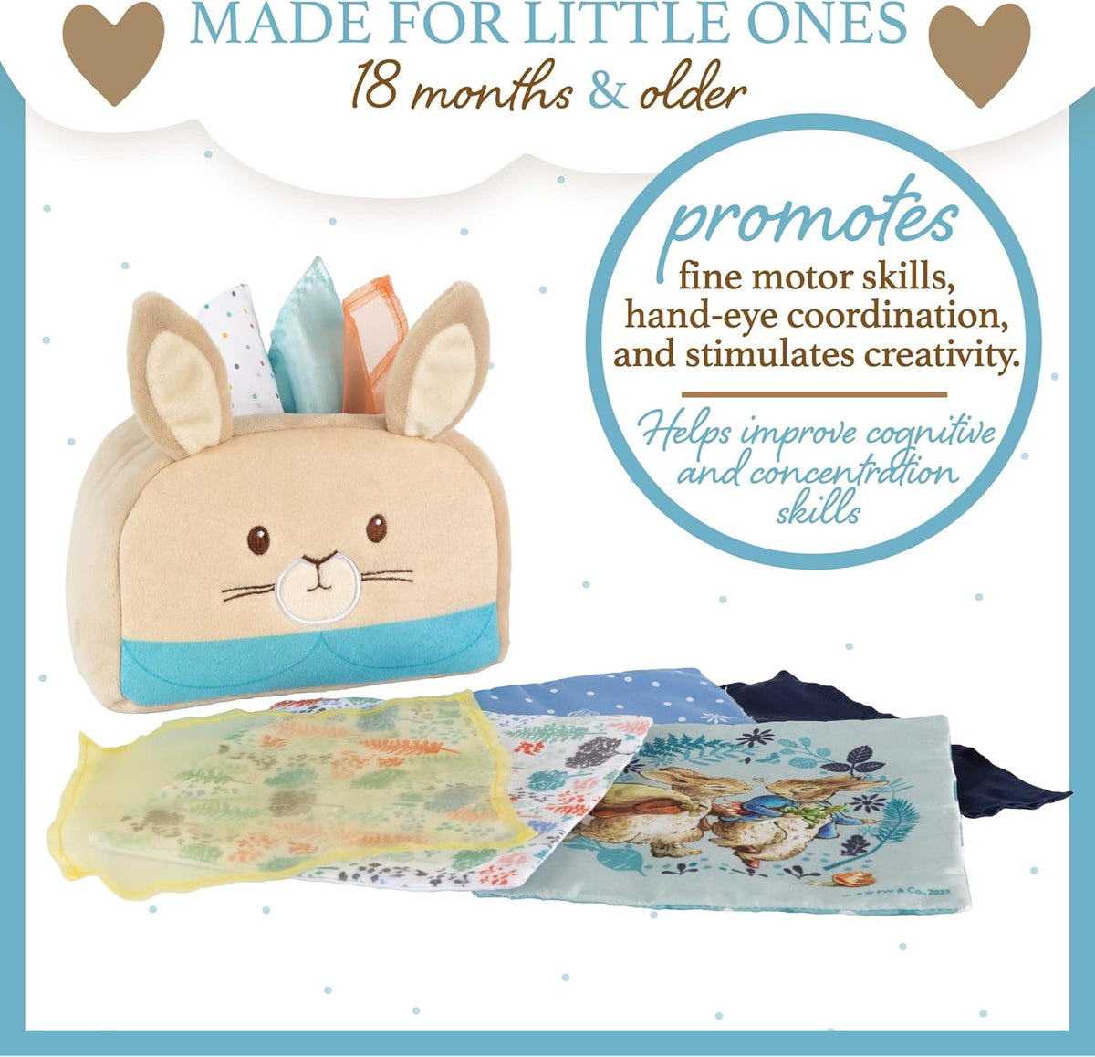 Children's educational toy with rabbit design and cards on a white background