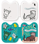 Set of three small boards with animal illustrations on a white background