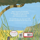 Bookback with text and QR code, featuring a natural landscape illustration.