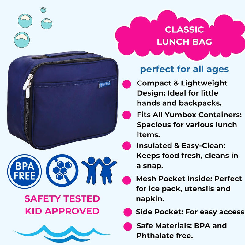 Yumbox Spacious Classic Lunch Bag - Navy Blue