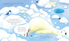 Illustration of a polar bear in an icy landscape with text describing the scene.