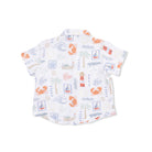 Short-sleeve shirt with nautical pattern on a white background