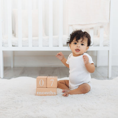 Natural Wooden Milestone Blocks Photo Prop by Pearhead