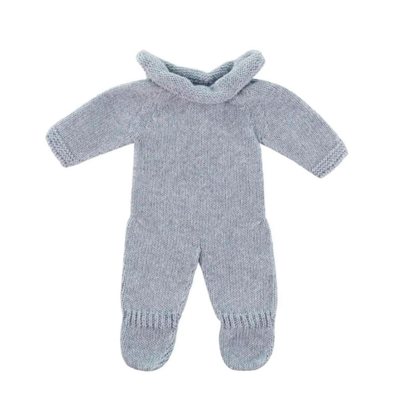 Knitted Doll Pajamas 12 5/8" - Blue Grey by Miniland