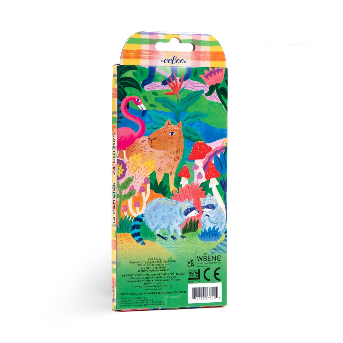 Colorful packaging with animal illustrations on a white background
