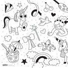 Pocket Coloring Kit including a coloring poster with various drawings.