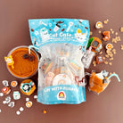 Cat Cafe Play Dough Play Kit with various play items on a brown background