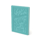 A turquoise hardcover book titled 'Mothering Bites: A Teething Classic' with embossed decorative border and script lettering on the front cover, shown on a clean white background.