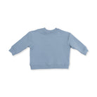 A light blue long-sleeve crewneck sweatshirt shown from the back, laid flat on a clean white background.