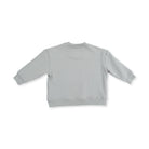 A light gray  long-sleeve crewneck sweatshirt shown from the back, laid flat on a clean white background.