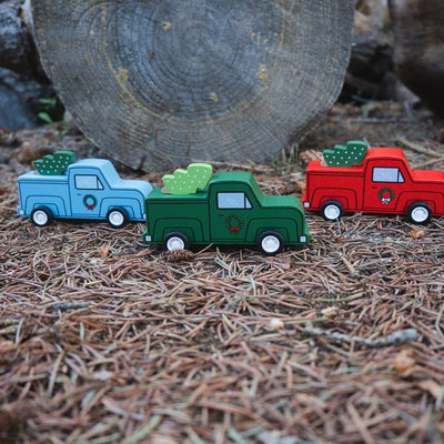 Pull Back Retro Truck & Christmas Tree (1 Unit Assorted) by Jack Rabbit Creations