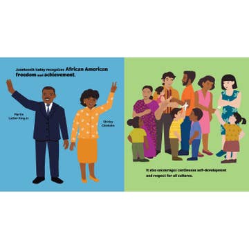 Illustration of a book page with characters from 'Brown Skin Girl' and 'Brown Skin Boy' on a white background.