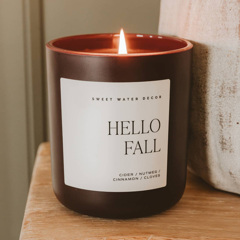 15oz Hello Fall Candle - Matte Jar by Sweet Water Decor