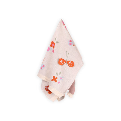 Organic Cotton 3D Jacquard Sweater Knit Baby Blanket - Butterfly by Viverano Organics