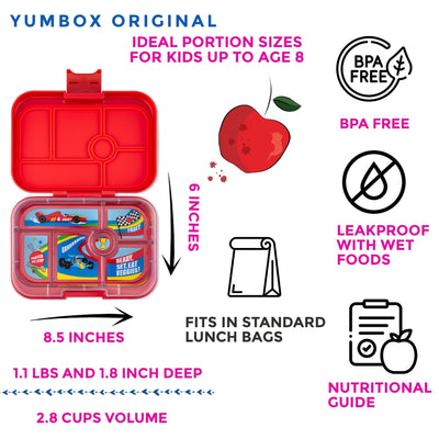 Yumbox Original Leakproof Bento Box - 6 Compartment - Roar Red by YumBox