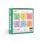 Board game box with colorful Bingo cards on a white background