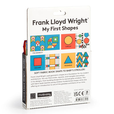 Frank Lloyd Wright My First Shapes Crinkle Fabric Stroller Book by Mudpuppy