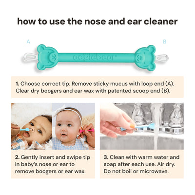 Baby Booger and Ear Wax Picker 2 Pack - Orange + Seafoam by Oogiebear