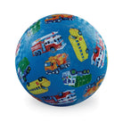 Colorful ball with vehicle patterns on a white background