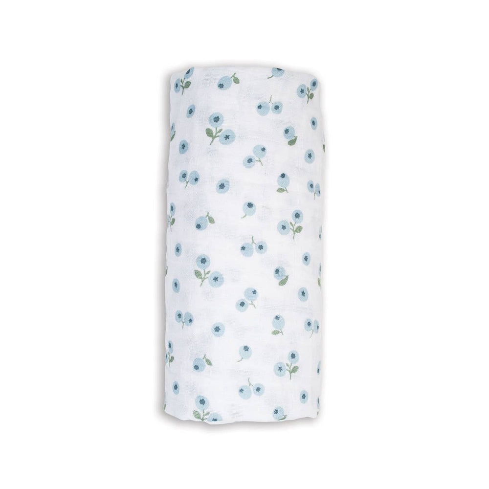 Floral-patterned baby blanket on a white background