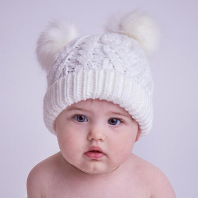 Fluffer Beanie Hat - Winter White by Huggalugs
