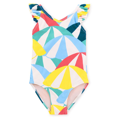 Ruffle One-Piece Swimsuit - Beach Umbrellas by Tea Collection