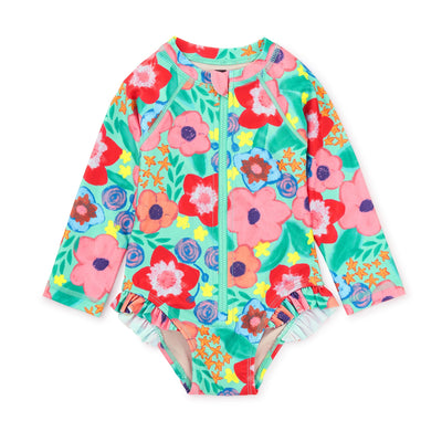 Rash Guard Baby Swimsuit - Painterly Floral by Tea Collection