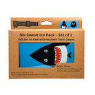 Yumbox no-sweat ice pack set with shark design on packaging