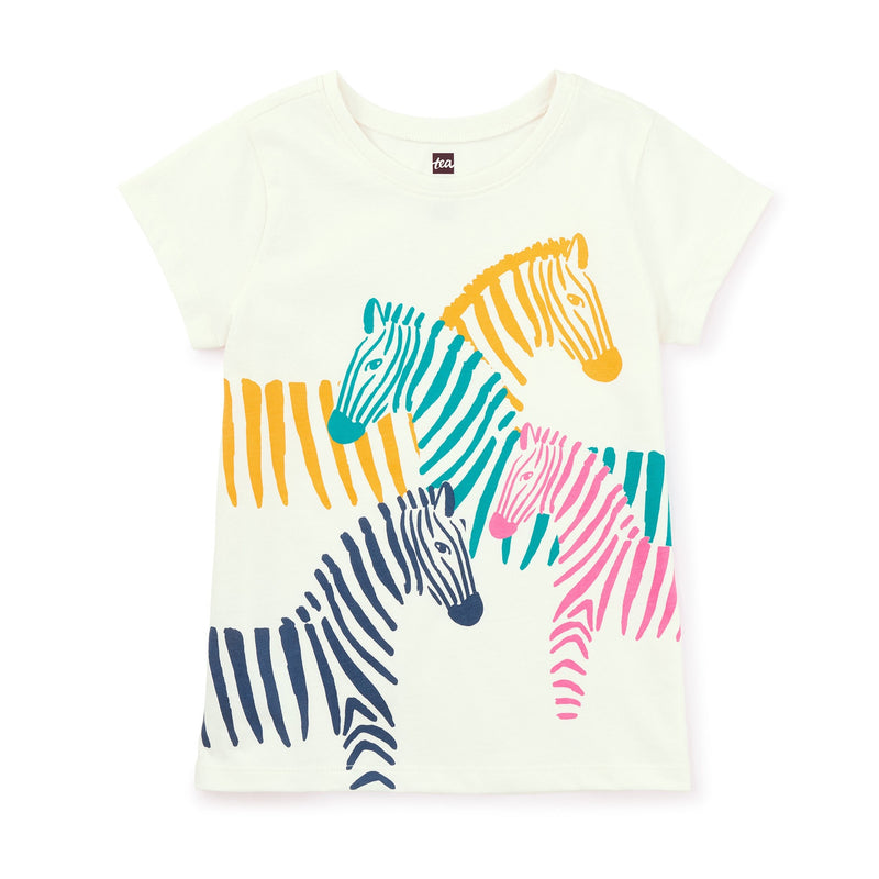 Zebra Pack Graphic Tee - Chalk by Tea Collection