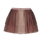 Skirt with a sheer overlay on a white background