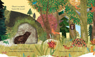 Illustrated forest scene with animals and nature elements