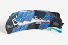 Model of the International Space Station with solar panels on a white background