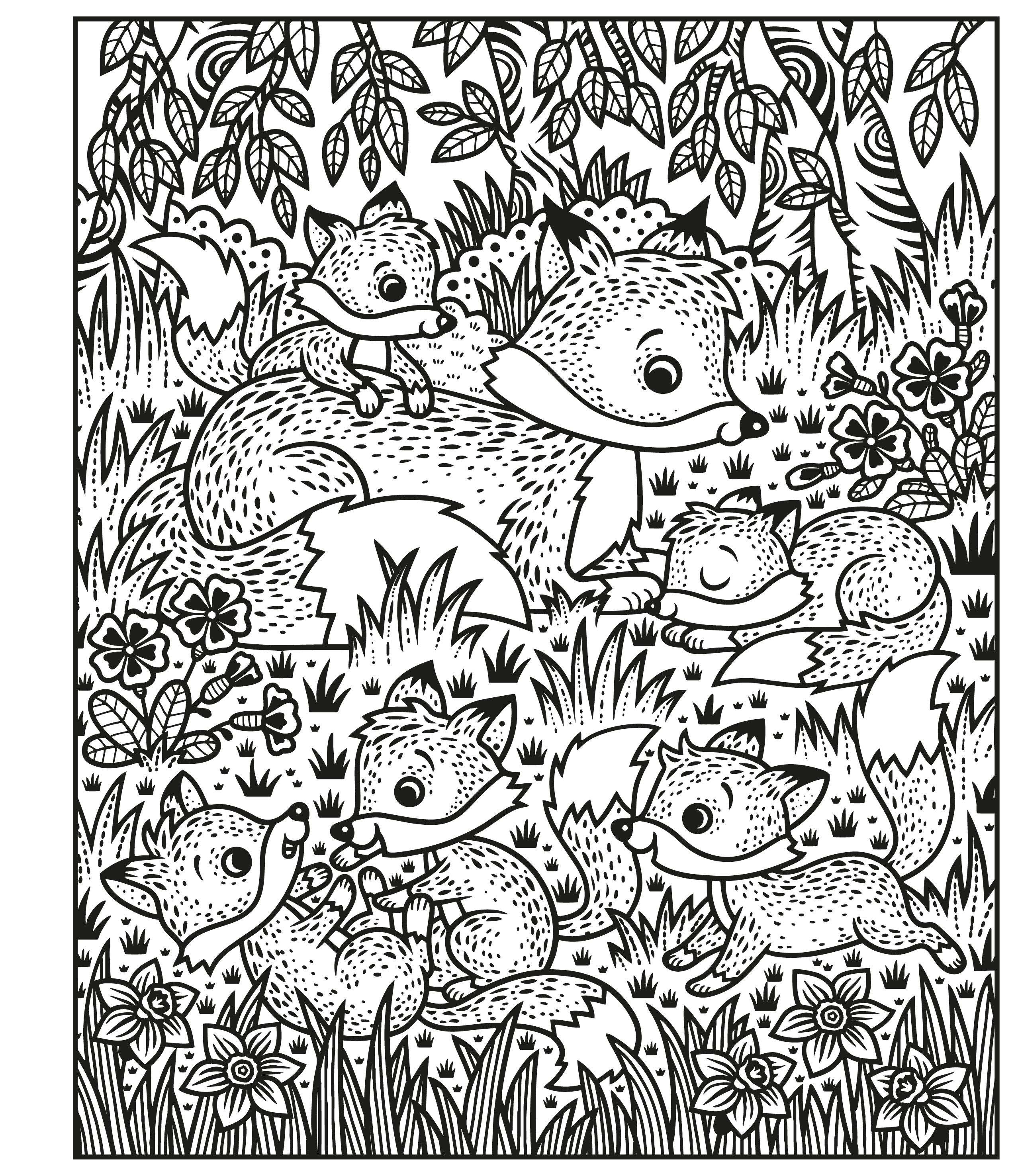 Illustration from the Woodland Magic Painting Book published by Usborne, illustrated by Federica Iossa.